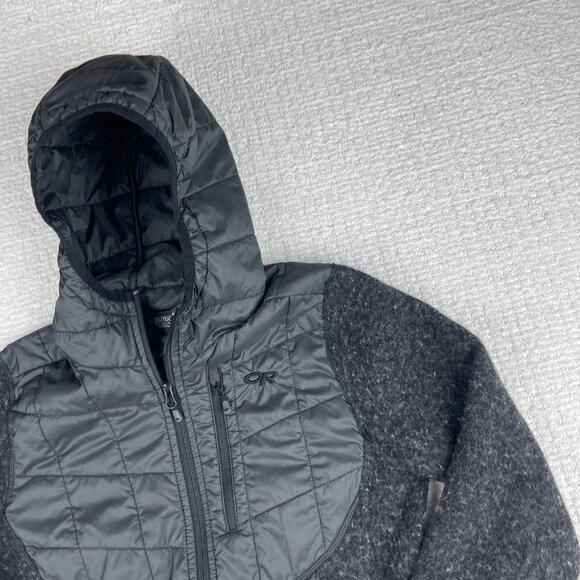 Outdoor Research Women's M Vashon Hybrid Full-Zip Jacket Black Wool Blend - Picture 2 of 16